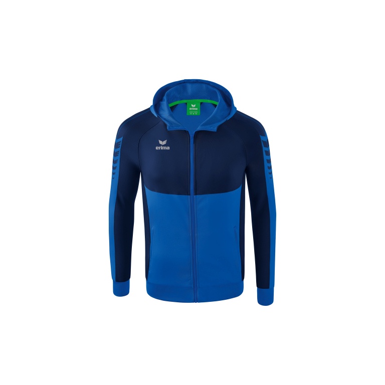 Erima Trainingsjacke Six Wings mit Kapuze (Baumwollmix, weich und bequem) royalblau/navyblau Herren